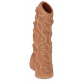 Телесная насадка с венками и открытой головкой Nude Sleeve S - 10 см. - KOKOS - в Коврове купить с доставкой