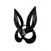 Черная кожаная маска зайки Miss Bunny - БДСМ Арсенал - купить с доставкой в Коврове