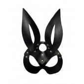 Черная кожаная маска зайки Miss Bunny - БДСМ Арсенал - купить с доставкой в Коврове