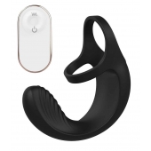 Черный анальный стимулятор с эрекционными кольцами Remote Couple Teaser - Dream Toys - в Коврове купить с доставкой