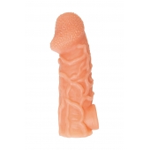 Телесная закрытая насадка с венками Cock Sleeve Size L - 17,6 см. - KOKOS - в Коврове купить с доставкой