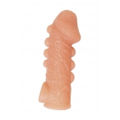 Телесная закрытая насадка с шишечками Cock Sleeve Size L - 17,6 см. - KOKOS - в Коврове купить с доставкой