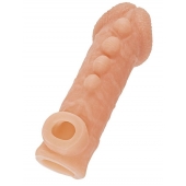 Телесная закрытая насадка с шишечками Cock Sleeve Size L - 17,6 см. - KOKOS - в Коврове купить с доставкой