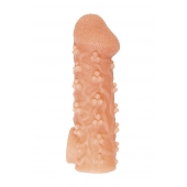Телесная закрытая насадка с пучками шишечек Cock Sleeve Size M - 15,6 см. - KOKOS - в Коврове купить с доставкой