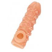 Телесная закрытая насадка с пучками шишечек Cock Sleeve Size L - 17,6 см. - KOKOS - в Коврове купить с доставкой