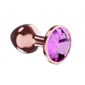 Пробка цвета розового золота с лиловым кристаллом Diamond Quartz Shine L - 8,3 см. - Lola Games - купить с доставкой в Коврове