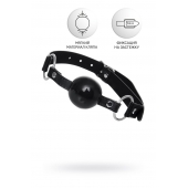 Черный кляп-шар на кожаных ремешках Anonymo - ToyFa - купить с доставкой в Коврове