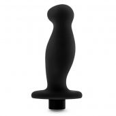 Черный анальный вибромассажёр Silicone Vibrating Prostate Massager 02 - 10,8 см. - Blush Novelties - в Коврове купить с доставкой