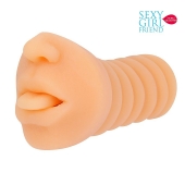 Телесный мастурбатор-ротик с высунутым язычком - Bior toys - в Коврове купить с доставкой