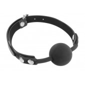 Черный силиконовый кляп-шарик на ремешках - Fetish Tentation - купить с доставкой в Коврове