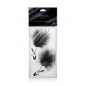 Зажимы на соски с черными пуховыми кисточками Sweet Caress Feather Nipple Clumps - Sweet Caress - купить с доставкой в Коврове