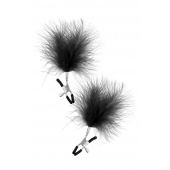 Зажимы на соски с черными пуховыми кисточками Sweet Caress Feather Nipple Clumps - Sweet Caress - купить с доставкой в Коврове