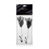 Зажимы для сосков с черными перьями Sweet Caress Feather Nipple Clumps - Sweet Caress - купить с доставкой в Коврове