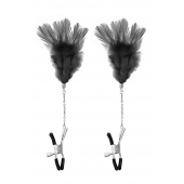 Зажимы для сосков с черными перьями Sweet Caress Feather Nipple Clumps - Sweet Caress - купить с доставкой в Коврове