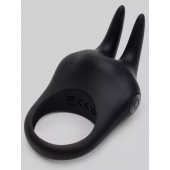 Черное эрекционное виброкольцо Sensation Rechargeable Vibrating Rabbit Love Ring - Fifty Shades of Grey - в Коврове купить с доставкой