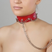 Красный ошейник из натуральной кожи - Sitabella - купить с доставкой в Коврове