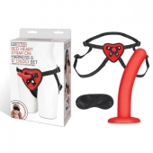 Красный поясной фаллоимитатор Red Heart Strap on Harness   5in Dildo Set - 12,25 см. - Lux Fetish - купить с доставкой в Коврове