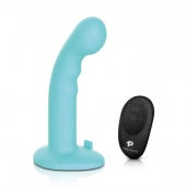 Голубая изогнутая насадка 6in Remote Control Ripple P-Spot G-Spot на черных трусиках - 16 см. - Pegasus - купить с доставкой в Коврове