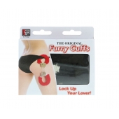 Металлические наручники с чёрной меховой опушкой - Dream Toys - купить с доставкой в Коврове