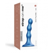 Голубая насадка Strap-On-Me Dildo Plug Balls size S - Strap-on-me - купить с доставкой в Коврове