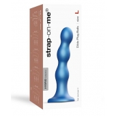 Голубая насадка Strap-On-Me Dildo Plug Balls size L - Strap-on-me - купить с доставкой в Коврове