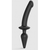 Черный двусторонний фаллоимитатор Strap-On-Me Dildo Plug-In Switch size L - Strap-on-me