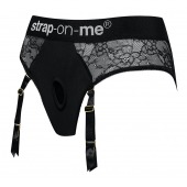 Черные трусики для насадок Diva Lingerie Harness - size M - Strap-on-me - купить с доставкой в Коврове