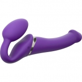 Фиолетовый безремневой вибрострапон Vibrating Bendable Strap-On - size L - Strap-on-me - купить с доставкой в Коврове