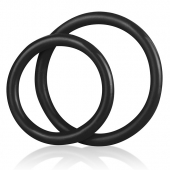 Набор из двух черных силиконовых колец разного диаметра SILICONE COCK RING SET - BlueLine - в Коврове купить с доставкой