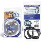 Двойное кольцо выносливости на пенис DUAL STAMINA RING - BlueLine - в Коврове купить с доставкой