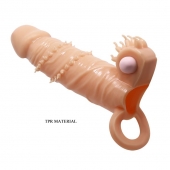 Телесная удлиняющая вибронасадка Penis Sleeve Connor - 17 см. - Baile - в Коврове купить с доставкой