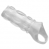 Насадка на пенис с кольцом для мошонки Clear Sensations Enhancer Sex Sleeve - 11,5 см. - XR Brands - в Коврове купить с доставкой