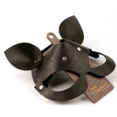 Черная кожаная маска  Кошка  с маленькими ушками - Crazy Handmade - купить с доставкой в Коврове