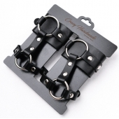 Черные наручники с креплением на кисть руки - Crazy Handmade - купить с доставкой в Коврове