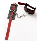 Черные оковы с красным декором и заклепками - Crazy Handmade - купить с доставкой в Коврове