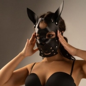 Черная маска  Собака  с ушками - Crazy Handmade - купить с доставкой в Коврове