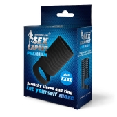 Черная открытая насадка на пенис с кольцом для мошонки XXXL-size - 9,9 см. - Sex Expert - в Коврове купить с доставкой