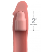 Телесная насадка-удлинитель 2 Inch Silicone X-tension with Strap - 20,3 см. - Pipedream - в Коврове купить с доставкой