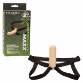 Телесный фаллопротез из силикона Extension with Harness - 15,75 см. - California Exotic Novelties - купить с доставкой в Коврове