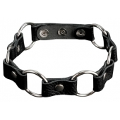 Кожаный черный ошейник с кольцами - Sitabella - купить с доставкой в Коврове