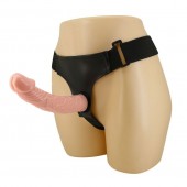 Гладкий фаллоимитатор с крупной головкой на ремешках - 19,7 см. - Baile - купить с доставкой в Коврове