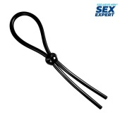 Черное силиконовое лассо с шариком для утяжки - Sex Expert - в Коврове купить с доставкой