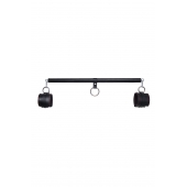 Черная распорка для ног с кожаными манжетами - Pecado - купить с доставкой в Коврове