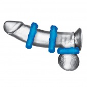 Комплект из трех голубых эрекционных колец 3-Pack Ribbed Rider Cock Ring Set - BlueLine - в Коврове купить с доставкой