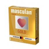 Презервативы Masculan Ultra Gold с золотым напылением и ароматом ванили - 3 шт. - Masculan - купить с доставкой в Коврове