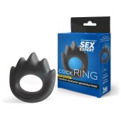 Черное эрекционное кольцо в форме пламени - Sex Expert - в Коврове купить с доставкой