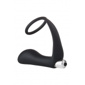 Черное эрекционное кольцо с вибропробкой Vibrating Anal Plug With Cockring - Dream Toys - в Коврове купить с доставкой