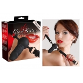 Чёрный силиконовый кляп-фаллос Bad Kitty - Orion - купить с доставкой в Коврове