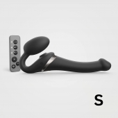 Черный безремневой страпон Multi Orgasm Size S с клиторальной стимуляцией - Strap-on-me - купить с доставкой в Коврове