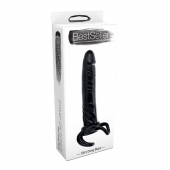 Чёрная насадка-фаллос для двойного проникновения INFLATABLE DILDO SLIM DONG  - 13,5 см. - Toyz4lovers - в Коврове купить с доставкой